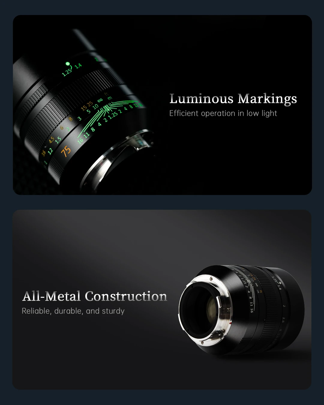 7Artisans 75mm F1.25 II 풀프레임 수동 초점 렌즈 (라이카 M 마운트용)