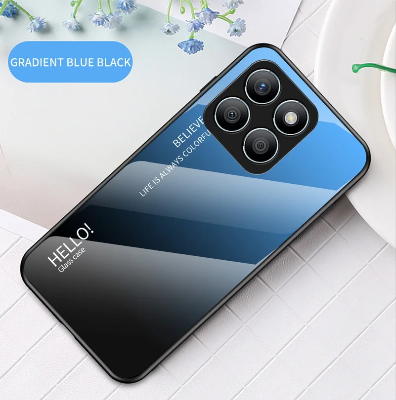 Gradient Tempered Glass Glossy Back Phone Case