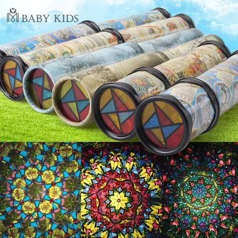 Children Toys Optical Prism 2PCS Scalable Rotating Kaleidoscopes Extended Rotation Adjustable Fancy Colored World Baby Toy Children Autism Kid Toy
