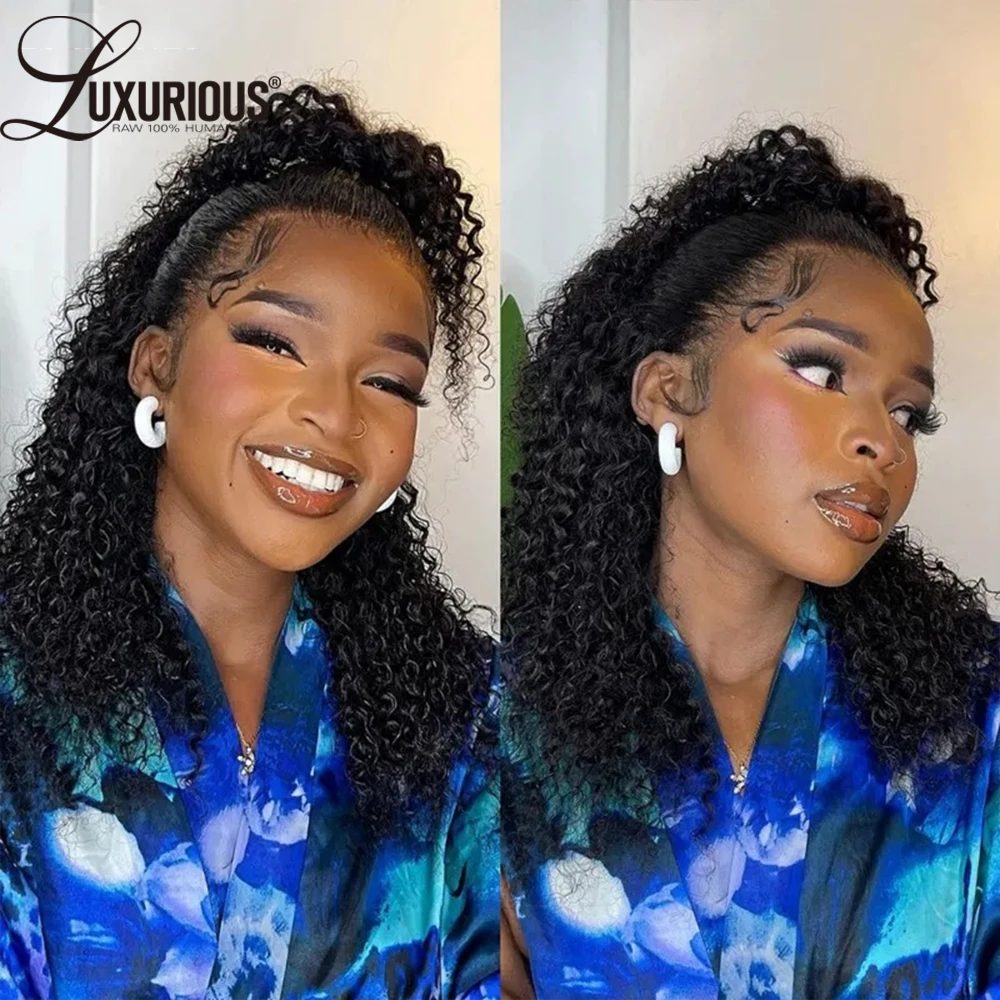 Deep Curly 360 Full Lace Human Hair Wig Brazilian 13x4 Lace Front Human Hair Wig With Circle Edges 250% 13x6 Remy