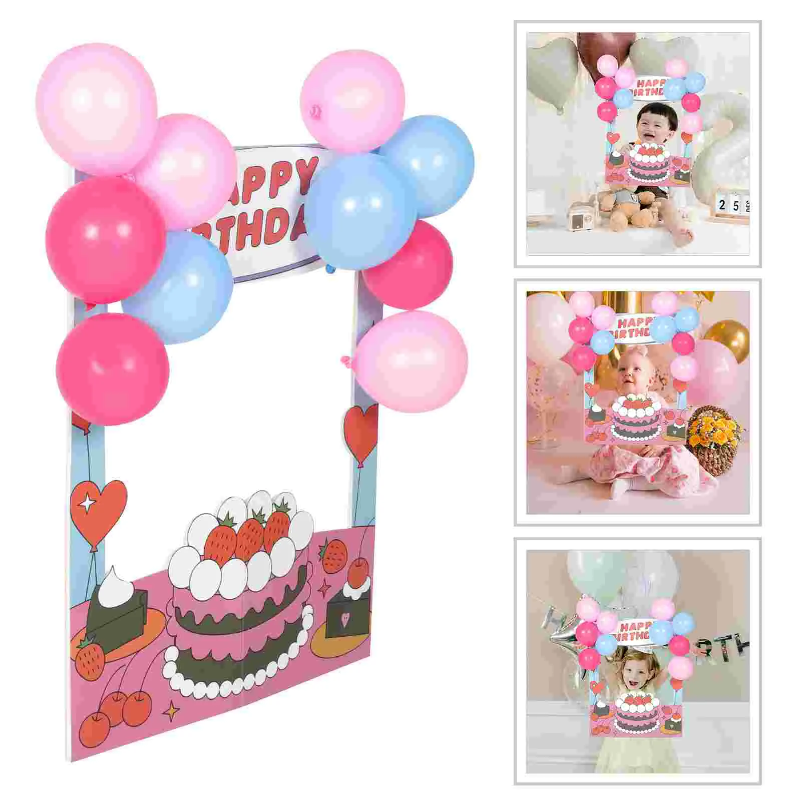 생일 장식 사진 소품 프레임, 셀카 파티 액세서리, 어린이 그림