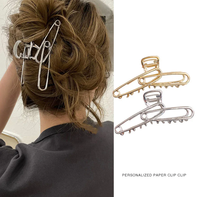 

New HyunA same style grab clip back of head hair grab headdress female hairpin temperament alloy shark clip for girl and women