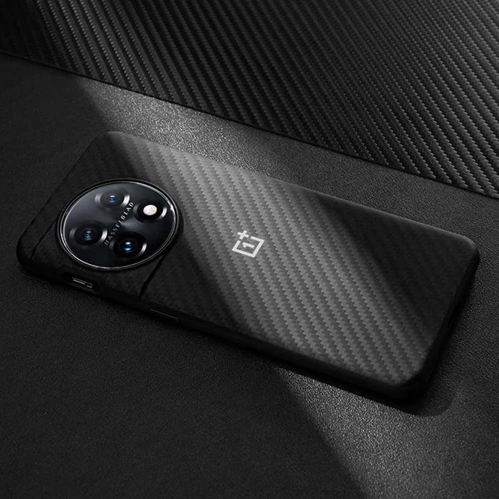 Original Oneplus 11 Case Carbon Sandstone Black Bumper Karbon Protective Cover Case For One Plus 11 5G Smart Phone OPO