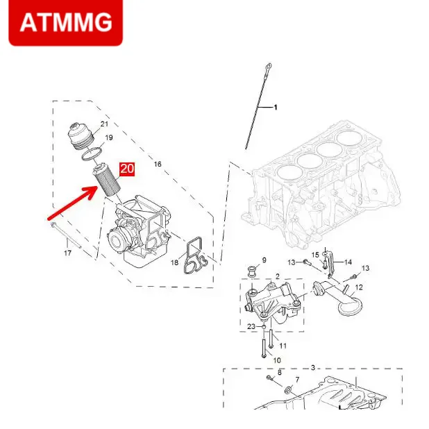 ATMMG For SAIC MG HS RX5 RX8 GS 950 MAXUS G10 2.0T oil filter element 10105963 Original new