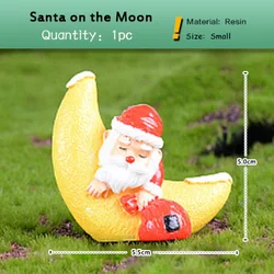 Whimsical Holiday Snowman and Santa Claus Figurine Duo - Charming Home & Garden Decor (Santa on Moon)