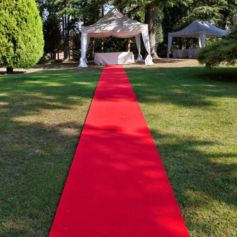 8M Red Rug Stepping Blanket Exhibition Travel Wedding Pad Carpet Aisle Corridor Stairs Indoor Outdoor Mesa Thickness:1.0mm