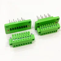 10 ชุด 15EDGWB + KM-3.81mm 2-24p Through-wall plug-in terminal block หน้าแปลนคงที่แผงแถวสาย arc 4