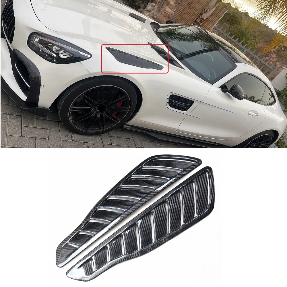 Real Dry Carbon Fiber Car Front Vent Fender Side Air Flow Prese D'Aria Coperture Sostituire Per Mercedes Bens Amg Gt 2 Pz