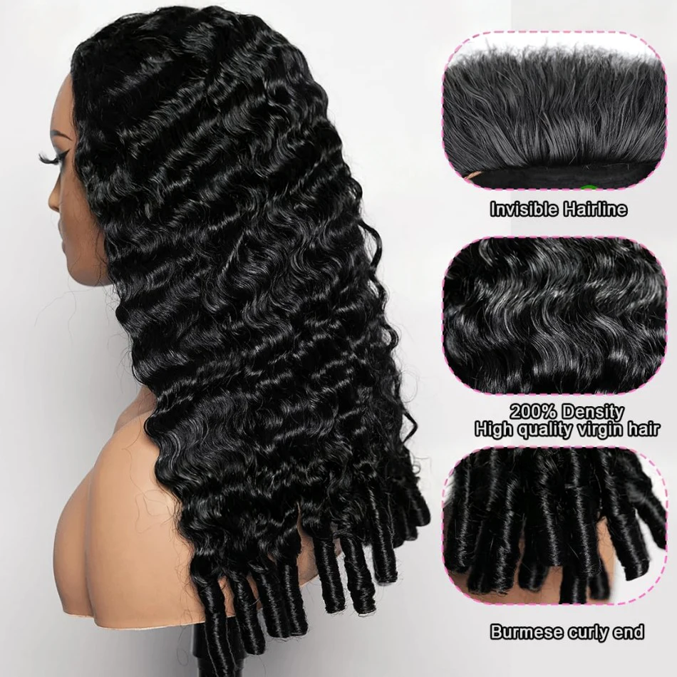 30 40 Inch Burmese Curly Wigs Human Hair 13X6 Hd Lace Frontal Wig For Women Water Wave Lace Front Wig 250 Density Brazilian Hair 3