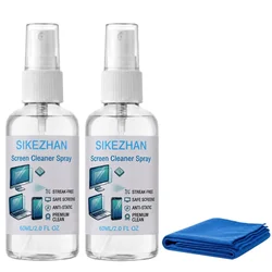 Streak - Free Screen Cleaner & Microfiber Cloth Kit (60ML - 2PCS)