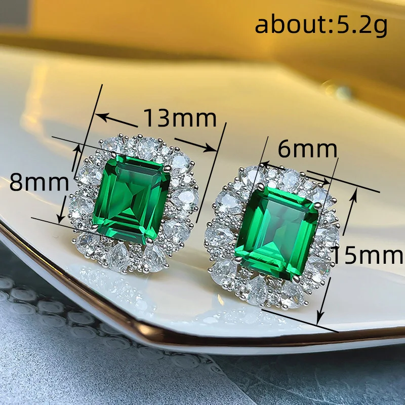 Luxury Emerald Geometric 3-Piece Jewelry Set
