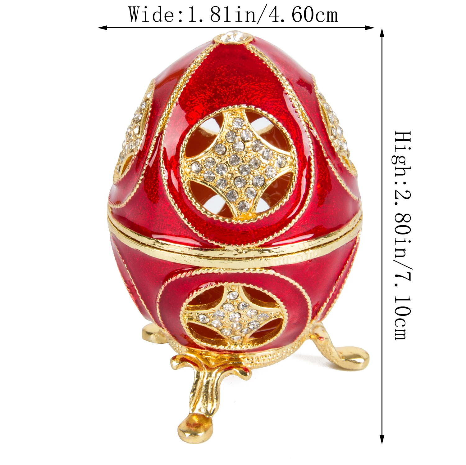 QIFU Folk Art Red Faberge Egg Family Gift for Home Decoration 5