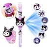 3D Pattern Projection Hello Kitty Girls Watches Children New Cartoon Kuromi LED Watch Kids Toys Wristband Clock Gift 2