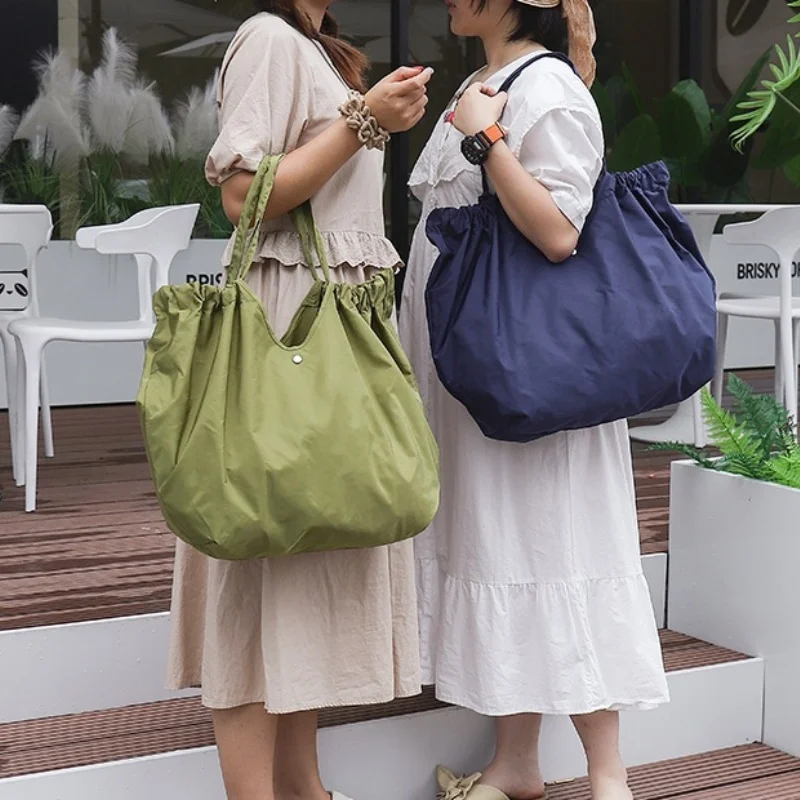 Reusable Shopping Bags High-capacity Folding Bag Eco-friendly Handbag Portable Shoulder Bag Grocery Bags Fashion Tote Bags - 3