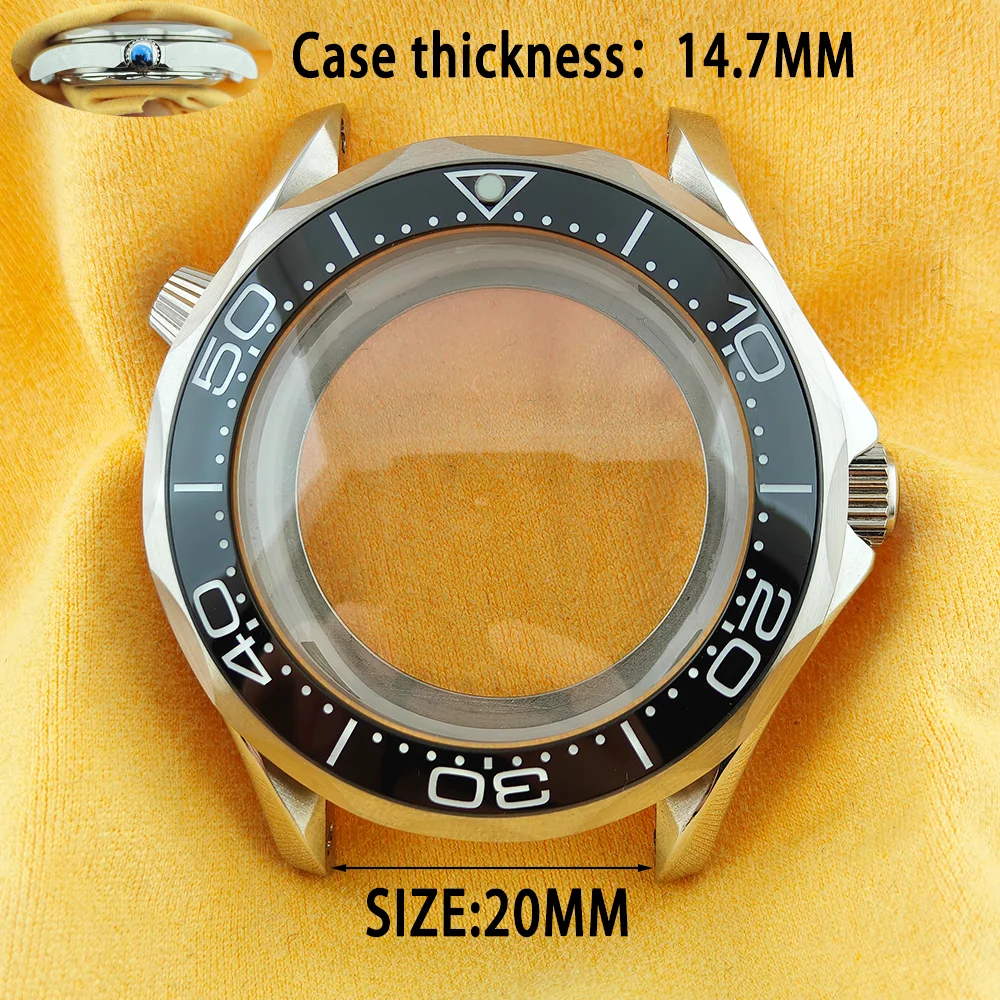 Premium 42mm Silvery Diving Watch Case with Double AR Coating and Sapphire Crystal