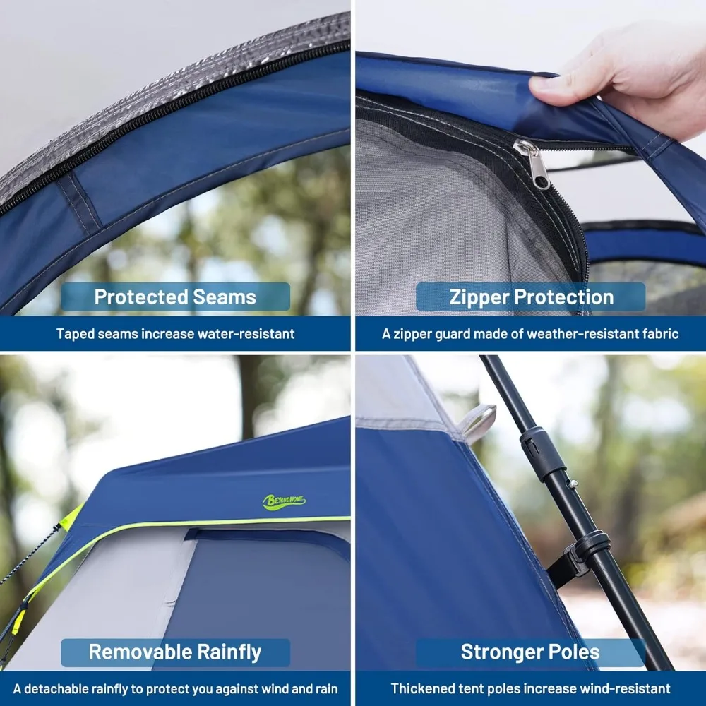 Instant Tent, 4 Person/6 Person Cabin Tent Setup in 60 Seconds 3