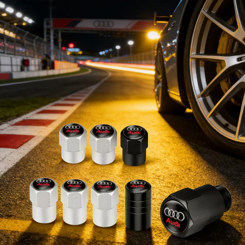 Elegant Metal Car Tire Valve Stem Caps - Set of 4