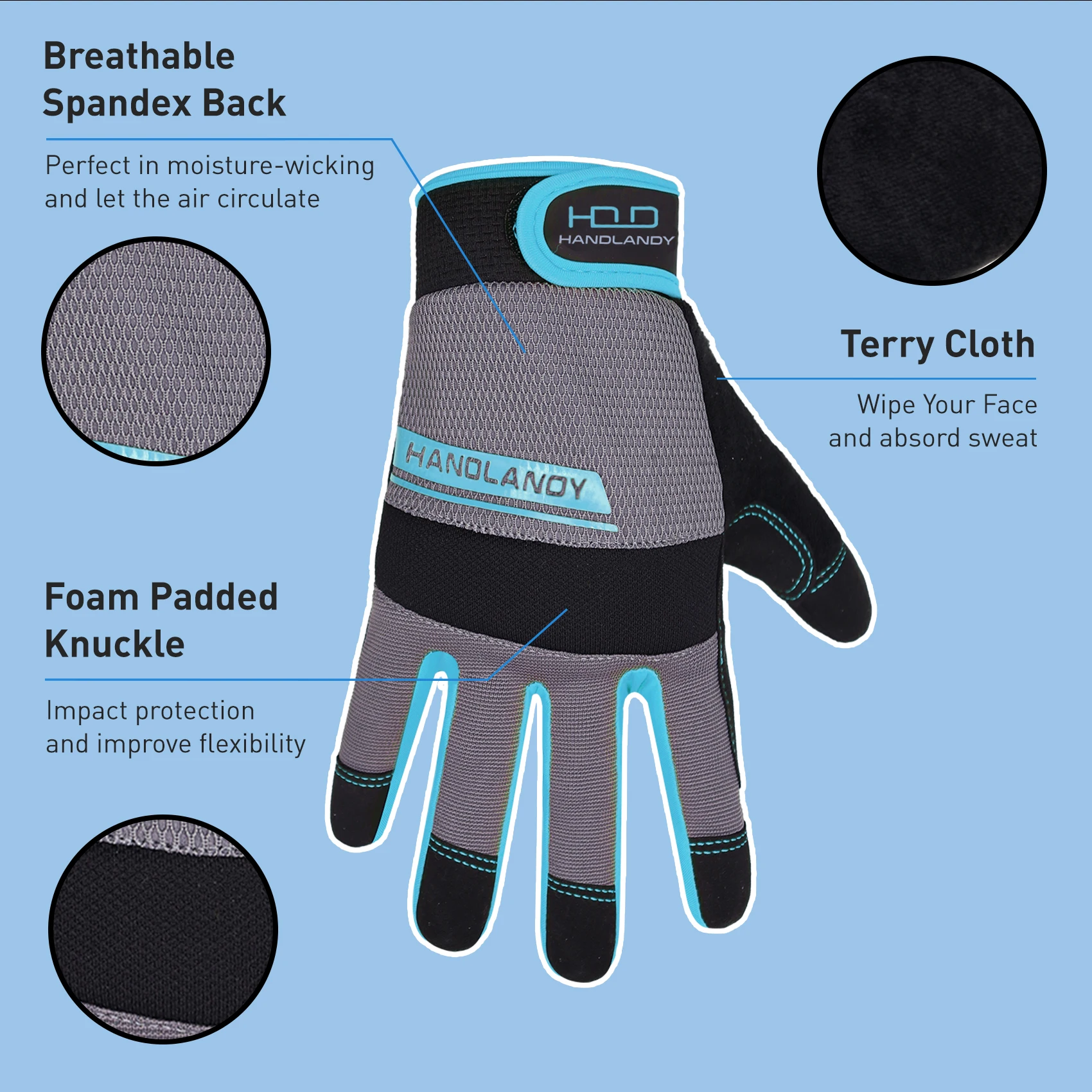 Work Gloves Protective Gloves HANDLANDY Utility Work Gloves Flexible Breathable Yard Work Gloves Thin Mechanic Working Gloves Touch Screen