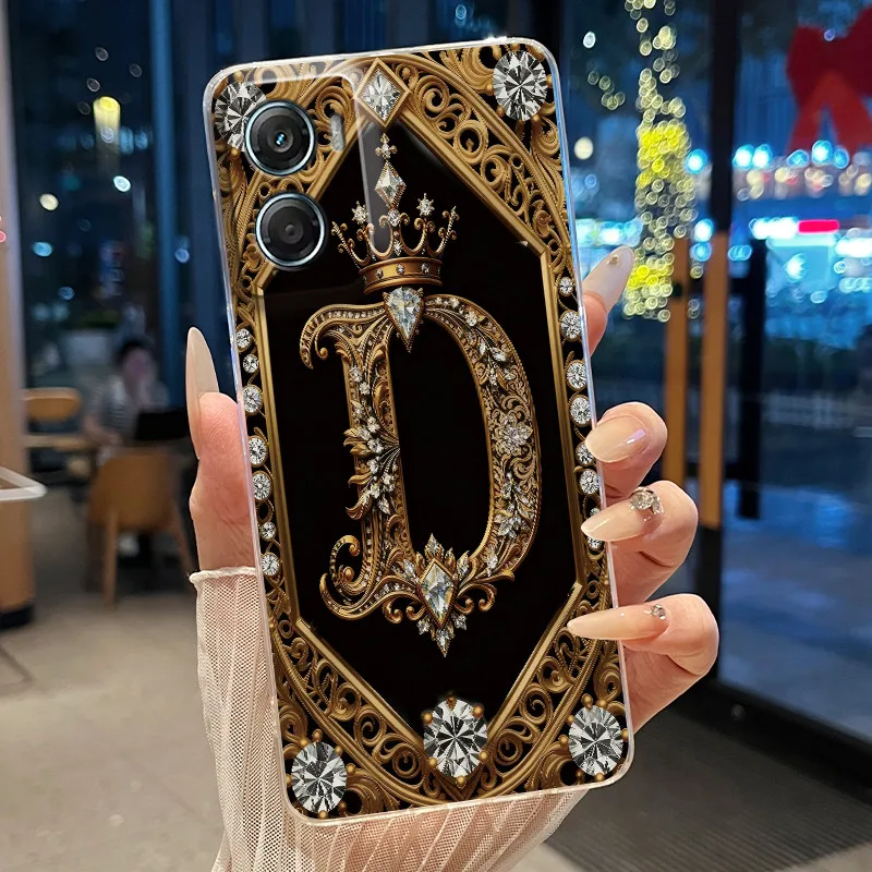 Retro Initial Letter Couple Phone Case - Transparent Soft Silicone Cover, New Fashion Design