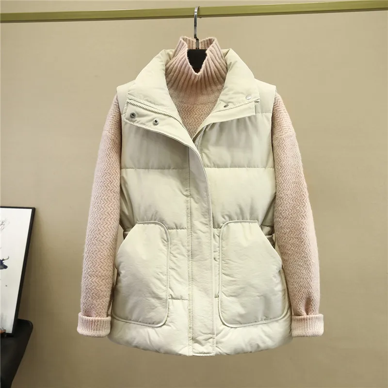 

Корейский свободный толстый жилет, женские куртки без рукавов, жилет 2023, осень-зима, модное пальто с хлопковой подкладкой, топы, женский зимний жилет