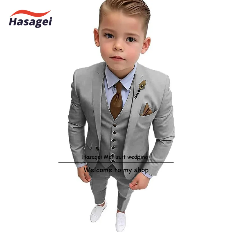 Kids 3 Piece Formal Wedding Tuxedo Boys Formal Suit Set