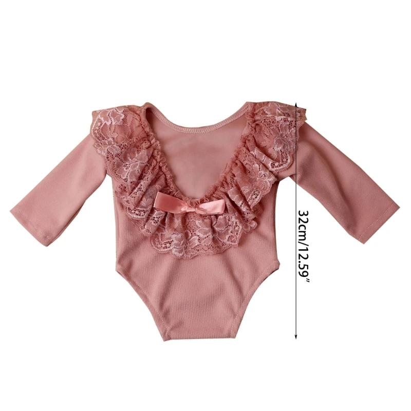 Baby Photo Clothing Lovely Princess Lace Jumpsuit Long Sleeve Romper Newborns Shower Party Elegant One-piece Photo Props A2UB - 5