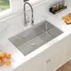 Sarlai 33 Kitchen Sink Undermount - 33 X 19 Inch Undermount Sink Ledge Workstation Deep Single Bowl 16 Gauge Stainless Steel 3