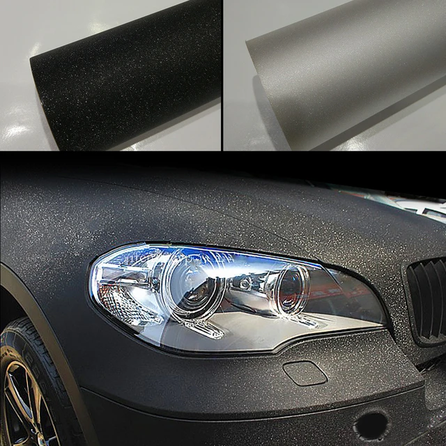 Gloss Black Sparkle Diamond Metallic Vinyl Car Auto Wrap Decal Sticker Film  Roll