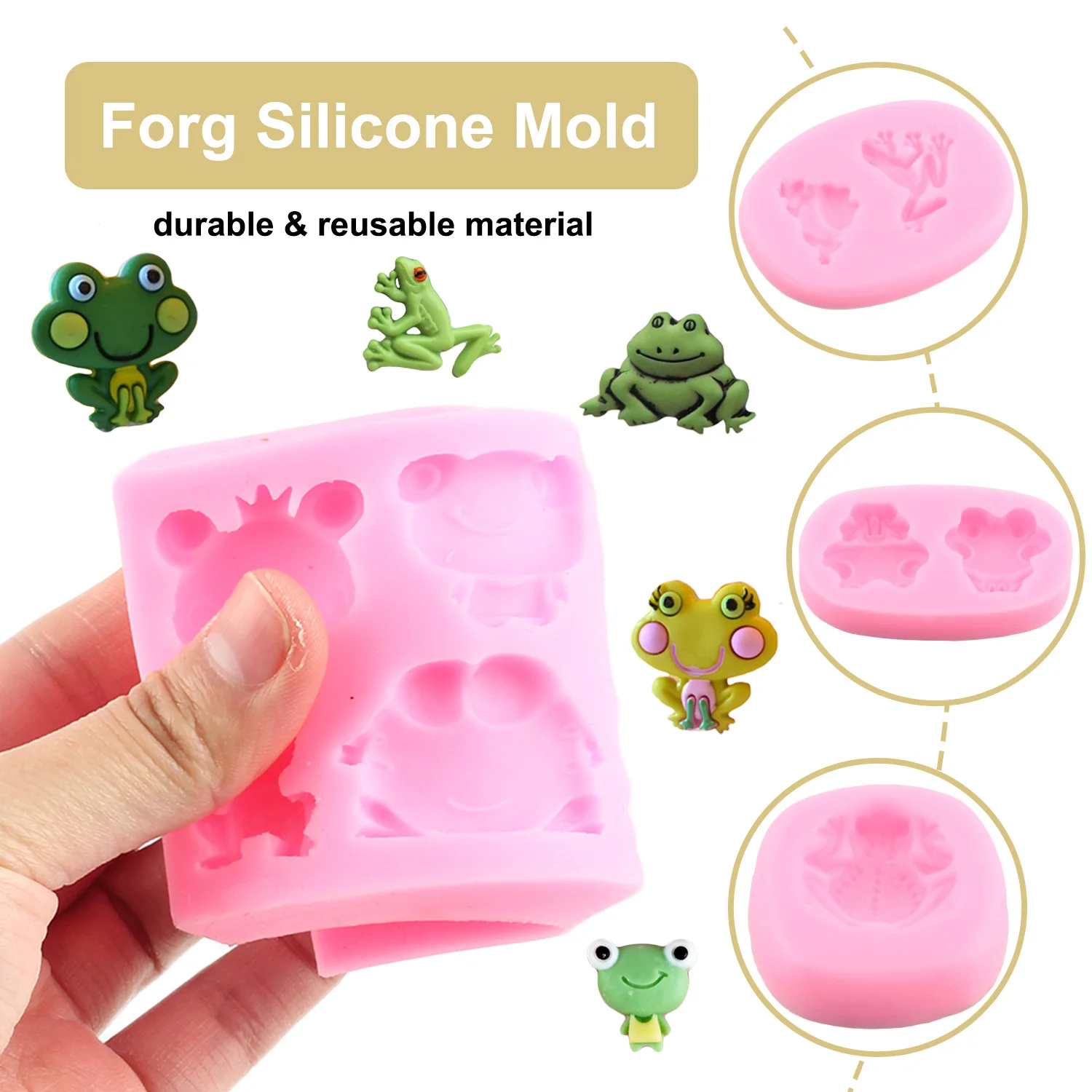 2-Pack Elephant & Frog Silicone Cake Molds - 7.5 Inch Baking Pans For Bread & Pastries