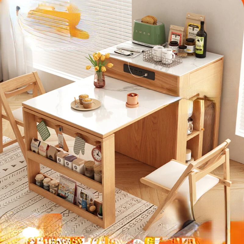 

Dining Table Integrated Retractable Household Small Apartment Kitchen Bar Storage Cabinet