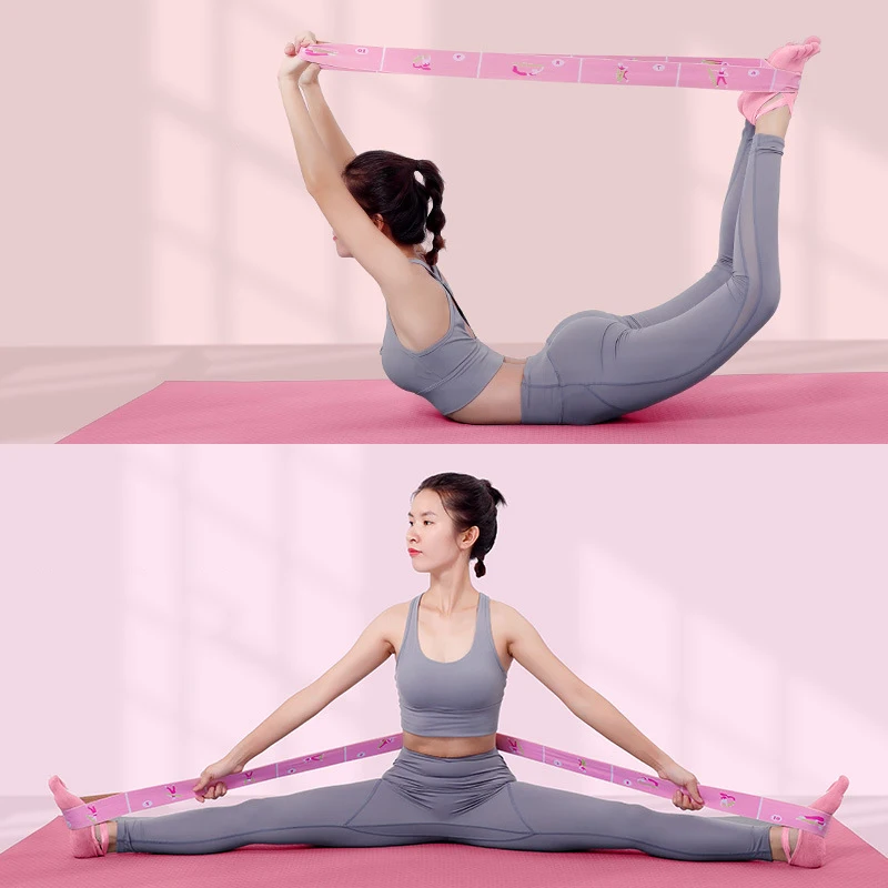 11-Gitter-Yoga-Widerstandsband mit mehreren Segmenten, Anfänger, Tanz, Pilates, Hilfsdehnungsgürtel für Erwachsene, lateinamerikanische elastische Bänder, Training – Detail 3