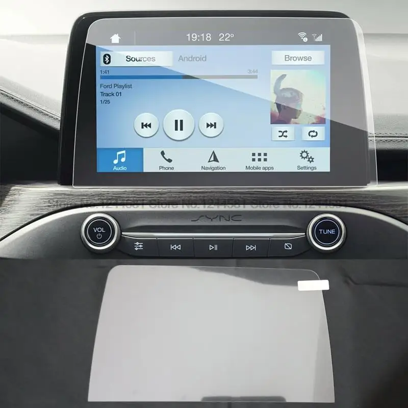 

Tempered glass screen protector For Ford Escape SE Hybrid Titanium 2020-2022 8 inch car Infotainment Stereo radio gps navigation