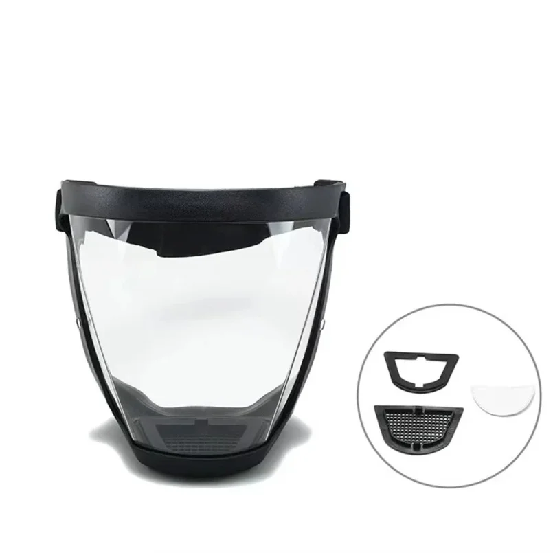 Enhanced Transparent Full-Face Protection Mask with Adjustable Buckle - Reusable, Heat-Resistant Safety Shield