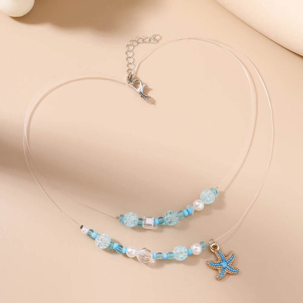 Aihua Koreanische Unsichtbare Fisch Linie Perlen Halskette Für Frauen Mädchen Ins Halsketten Süße Nette Schlüsselbein Ketten Halsband Schmuck Geschenke – Detail 9