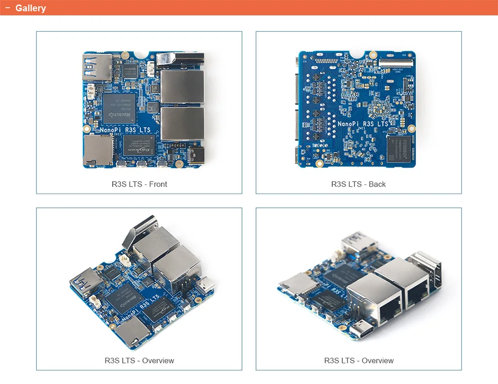 NanoPi R3S-LTS Router Dual-Gbps Ethernet Ports Rockchip RK3566 SoC 2GB LPDDR4X D