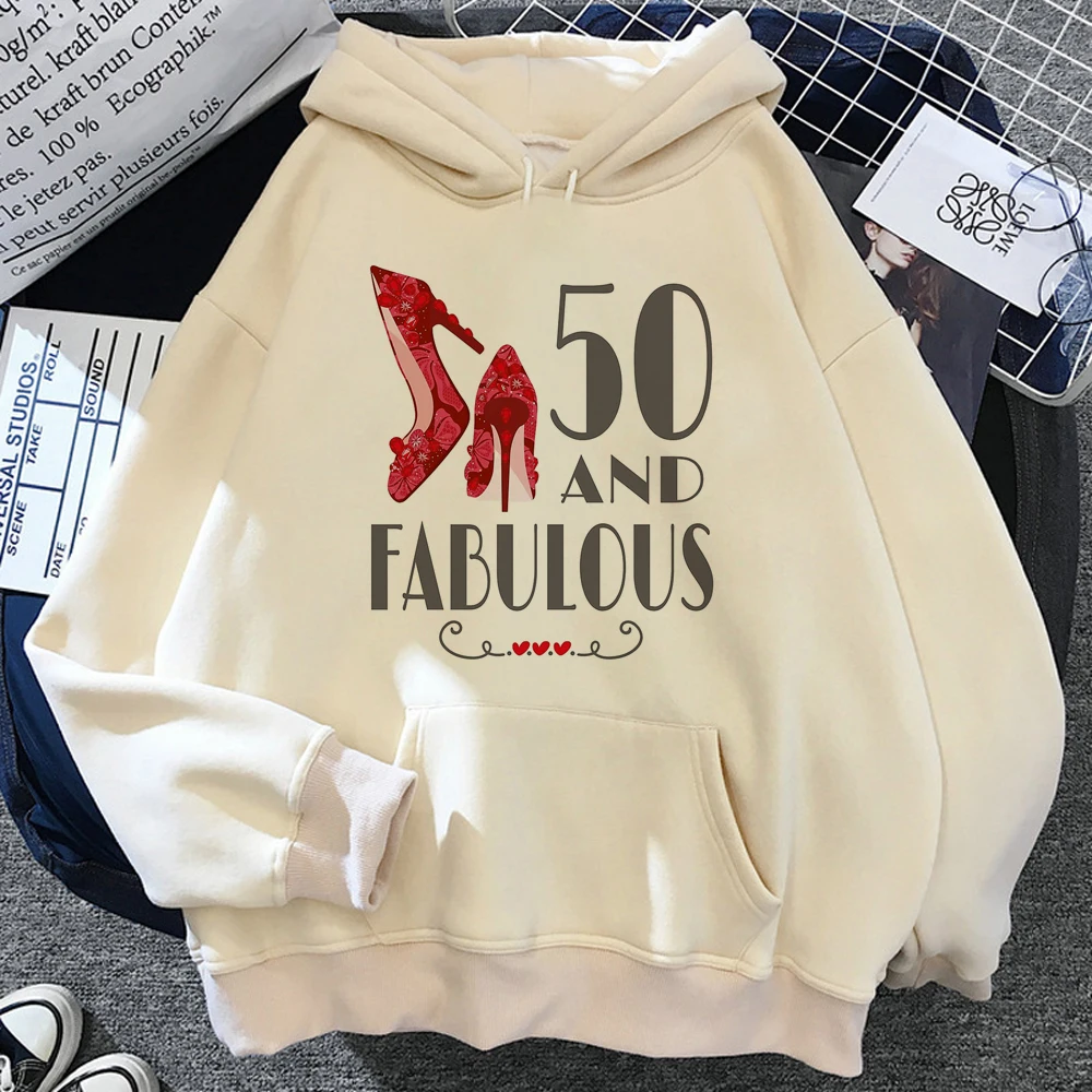 

50 Ans 50th Years Birthday hoodies women streetwear gothic Korean style Winter hoddies women Kawaii sweatshirts