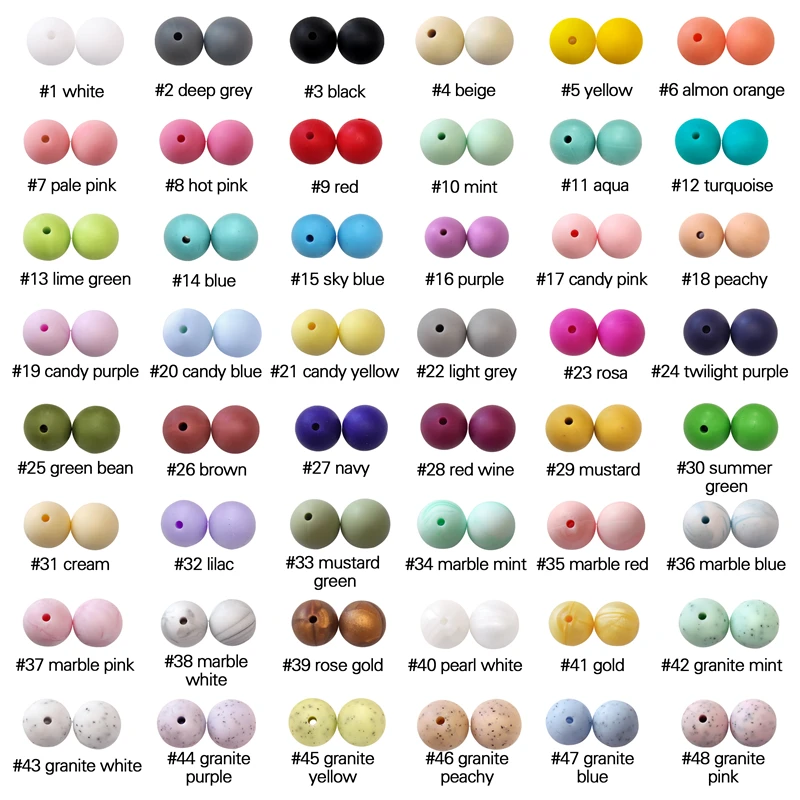 20 Pcs 12mm Silicone Teething Round Beads DIY Sensory Craft Quality *UK SELLER* 