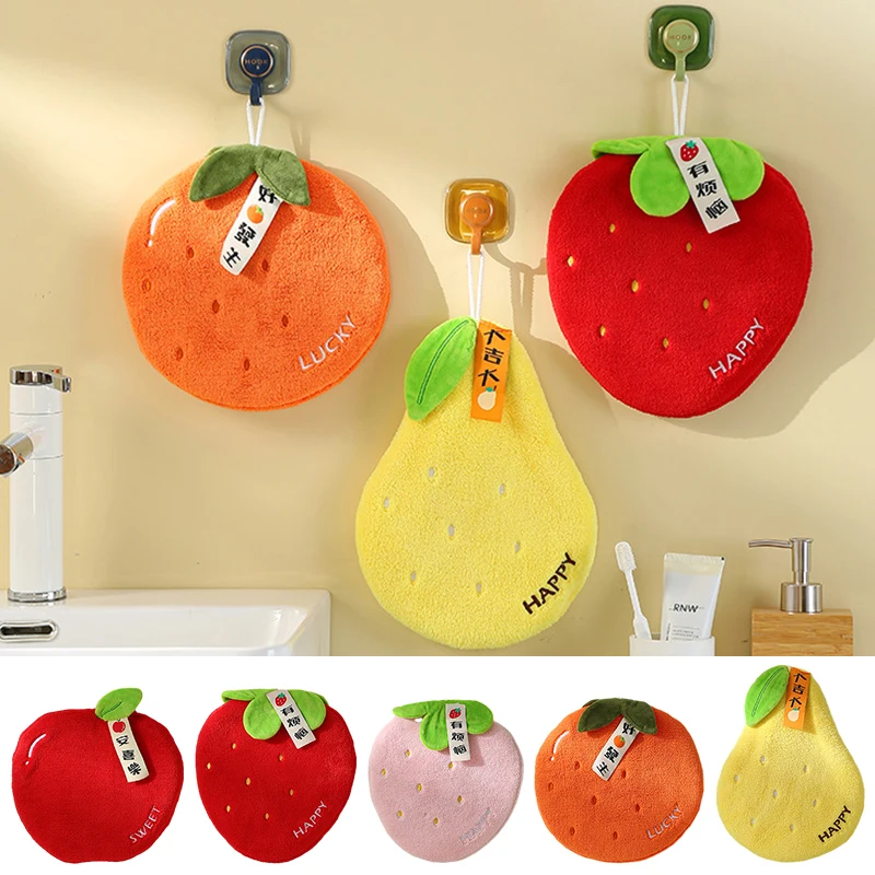 Coral Fleece Hand Towel Kitchen Cleaning Rag Cute Cartoon Absorbent Wipe Handkerchief  Towels Plush Cleaning Hand Cloth