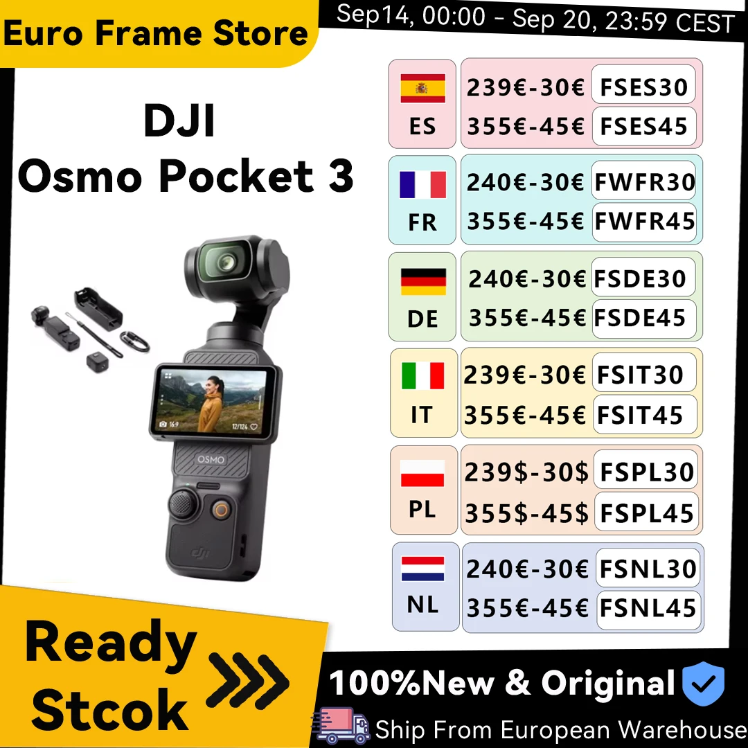 Dji Osmo Pocket 3 1-Zoll-Hochleistungssensor 4K/120Fps 2-Zoll drehbarer Touchscreen Dji Osmo Pocket 3