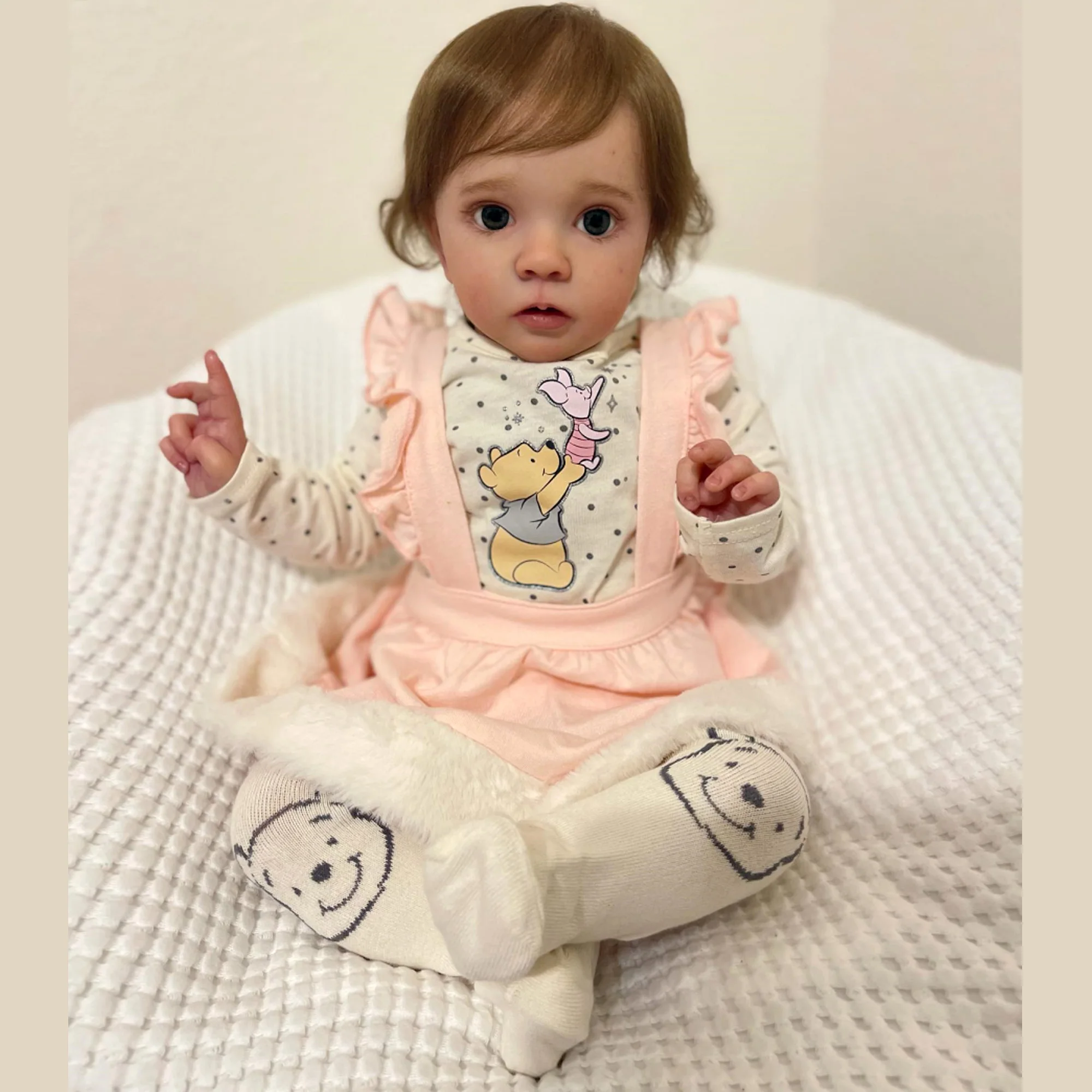 Pretty Missy Bebe Reborn Dolls 23-24 "Bambole Rinate Dipinte A Mano Con Capelli Radicati Muecas Para Nias