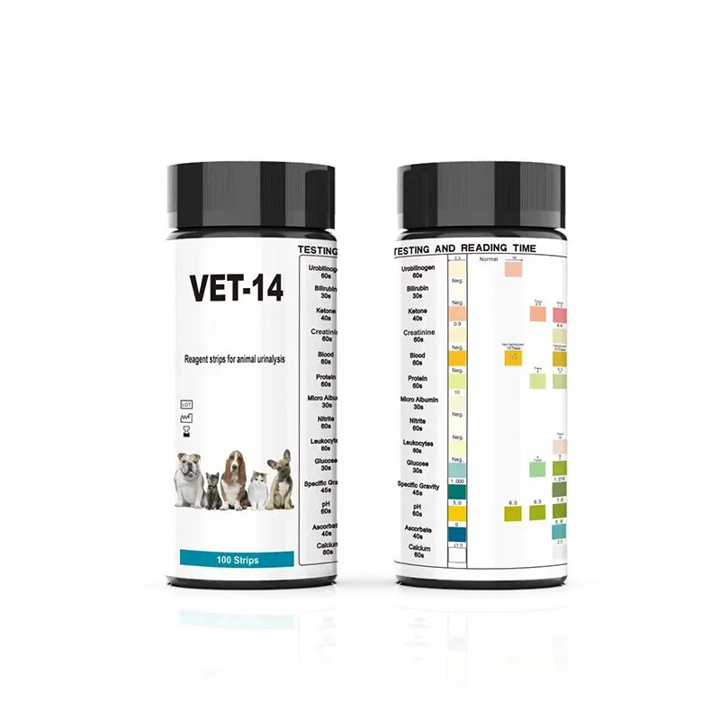 100 Strips/bottle VET-10/14 Pet Urine Test Strips Urine Routine Health Test for Cats and Dogs