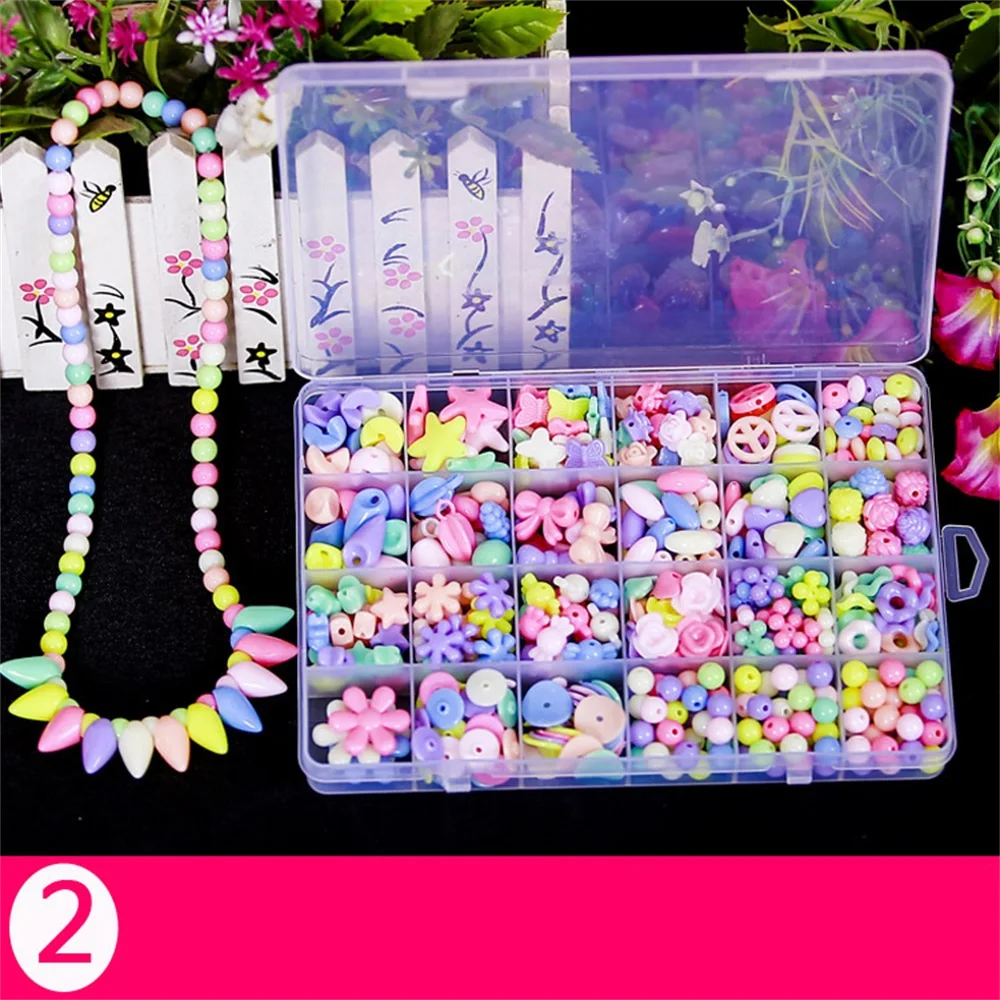 EASY BIG Colorful DIY Bracelet Toys For Girl Jewelry Making Kids Hama Beads Set Educational 3D Puzzle Beads Toys Puzzle TH0034