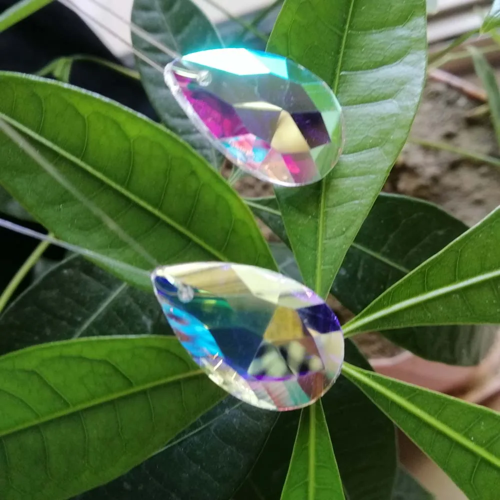 10Pcs 28mm AB Color Mesh Shape Crystal Pendant Prism Hanging Bead For Chandelier Lighting Lamp Jewellery Wedding Part DIY chandelier crystal drops