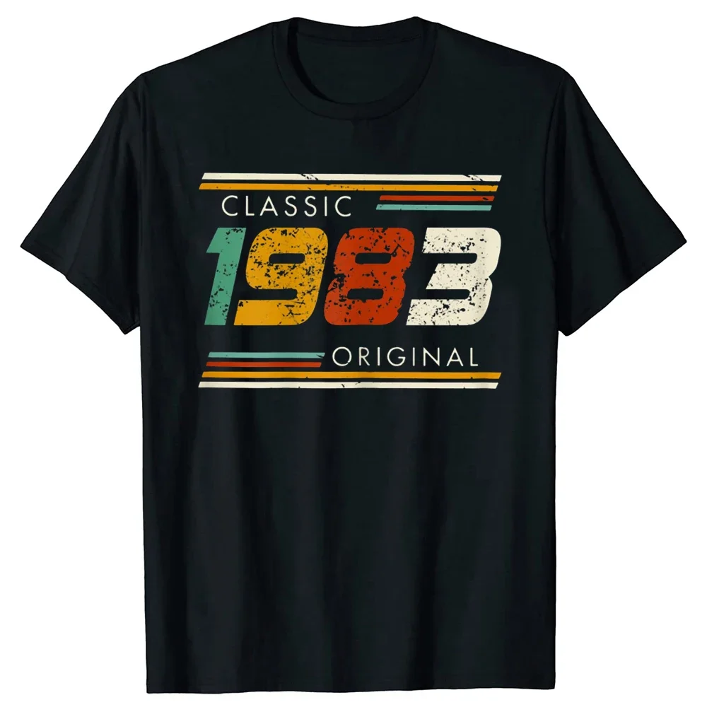 41 Jahre alt, hergestellt im Jahr 1983, klassisches Original-Vintage-T-Shirt für Männer, Vatertage, Geschenkidee, klassische Accessoires, T-Shirt aus Baumwolle