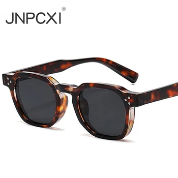 JNPCXI Moda Vintage Rivetto Occhiali da sole ovali Donna Uomo Occhiali da sole leopardati di lusso Montatura per occhiali anti luce blu 1