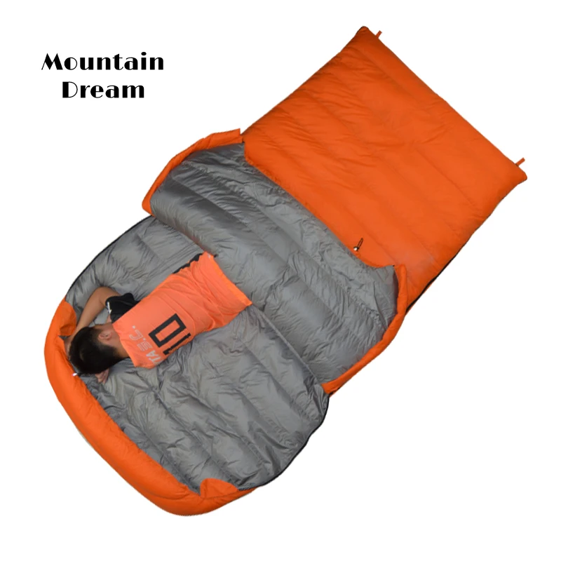 Outdoor Comfort Double Sleeping Bag Adult Couple Filling 800G 1200G 1500G Camping Hiking White Duck Down