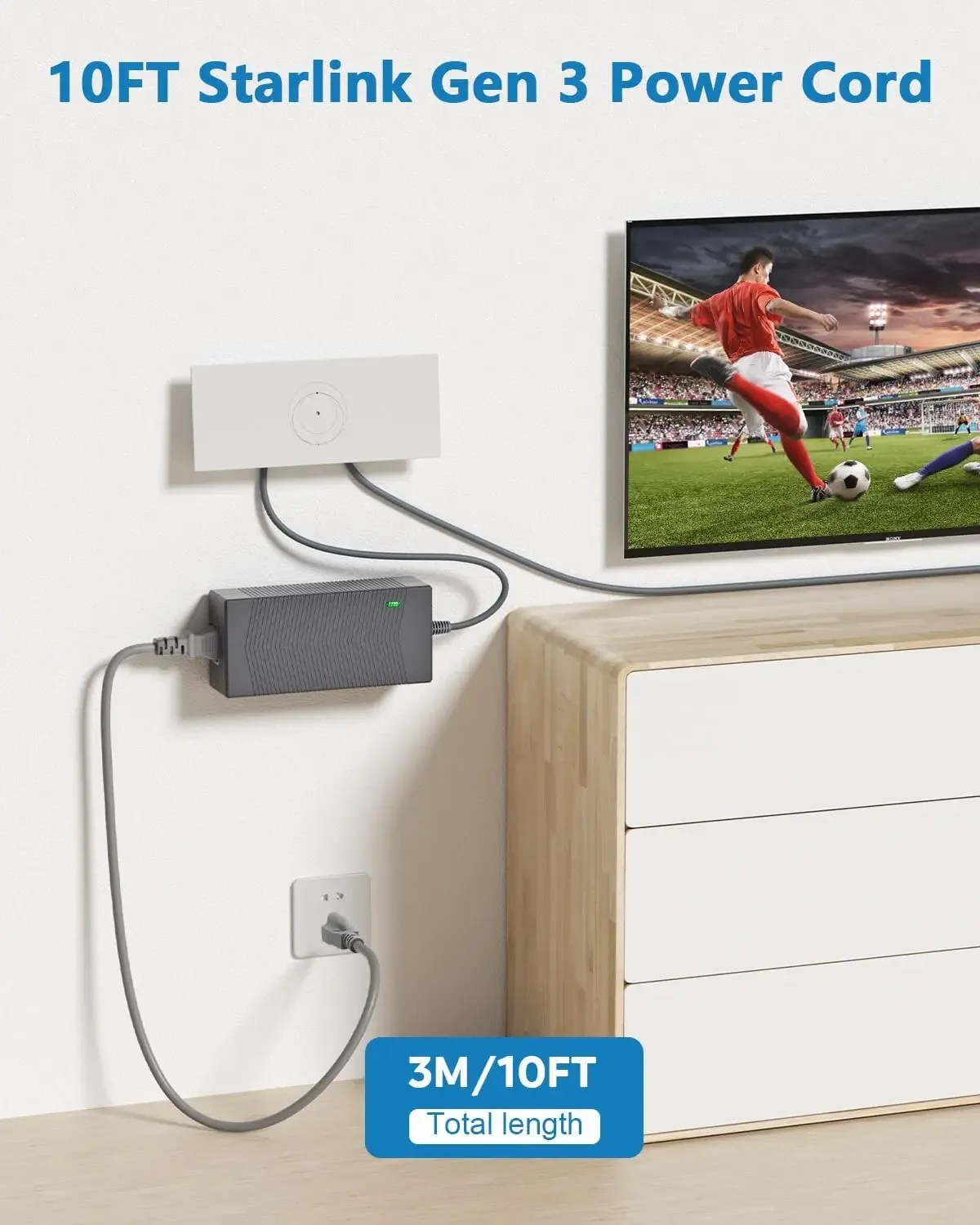 스타링크 3세대 전원 공급 어댑터 57V 3.42A 195W 충전기 100240V AC-DC 전원 어댑터 (스타링크 3세대 액세서리용)
