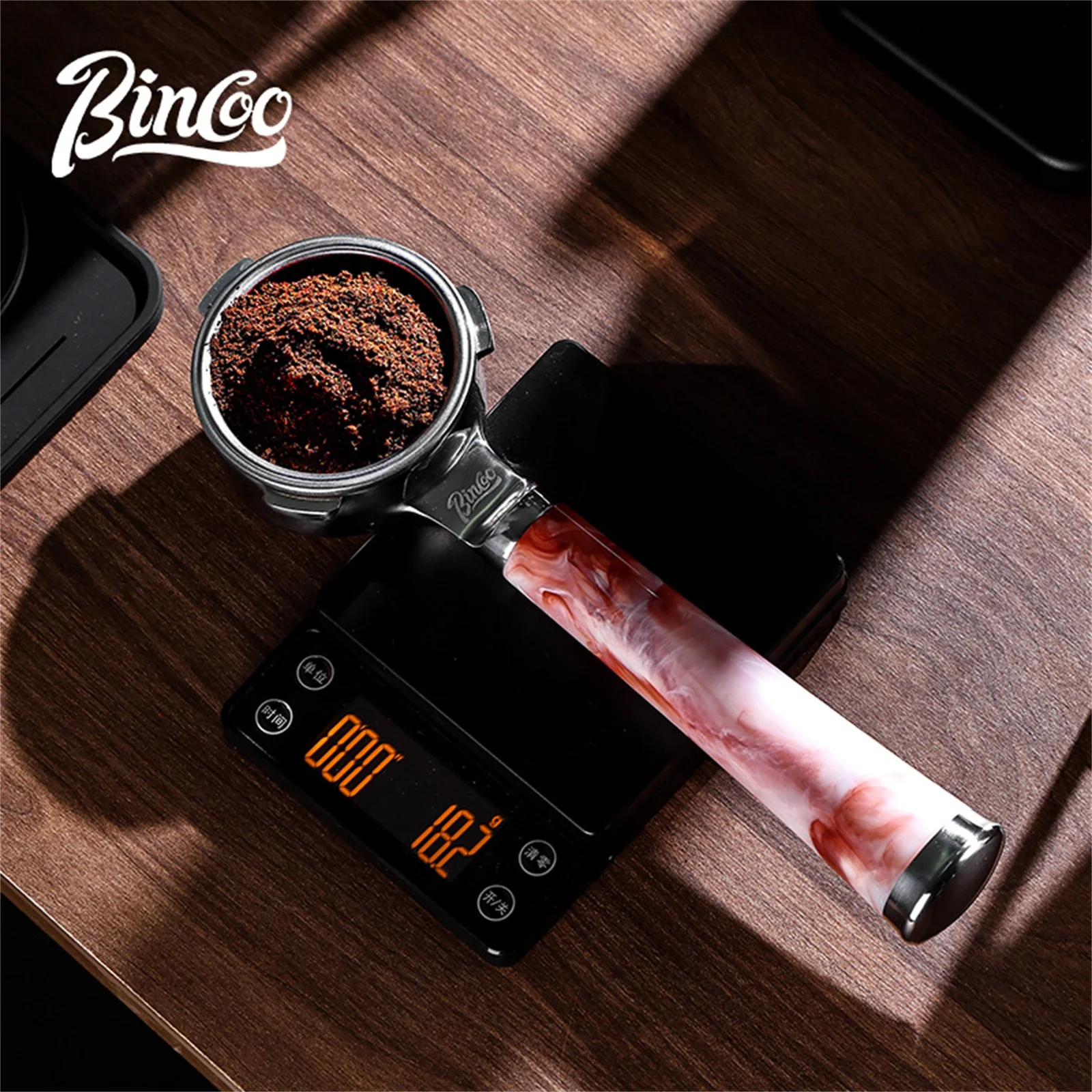 Bincoo bottomless coffee filter, espresso extraction, open handle stainless steel