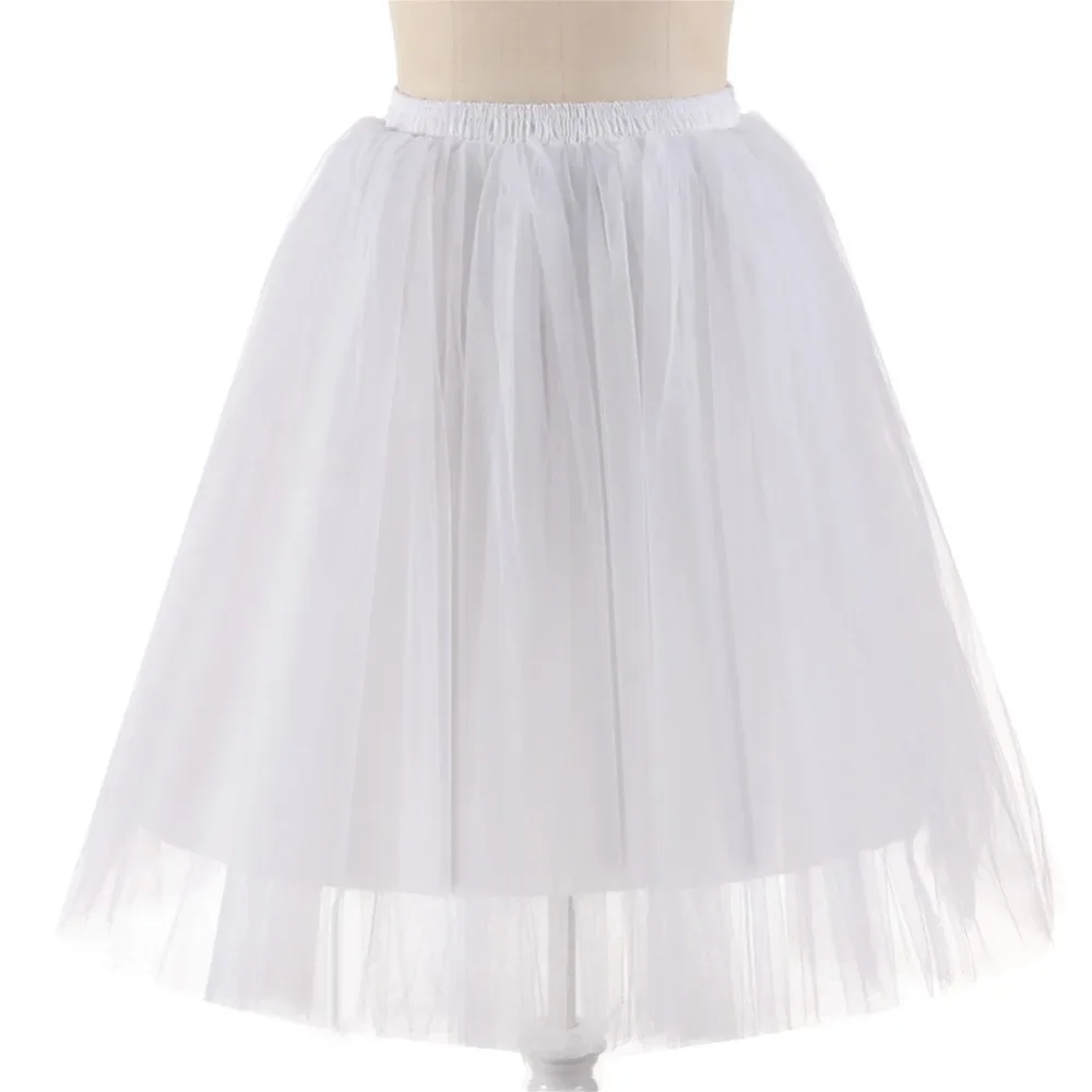 Women's Puffy Retro Vintage Crinoline Underskirt Tulle Tutu Skirt jupon Short Petticoats For Prom Party Dress Wedding