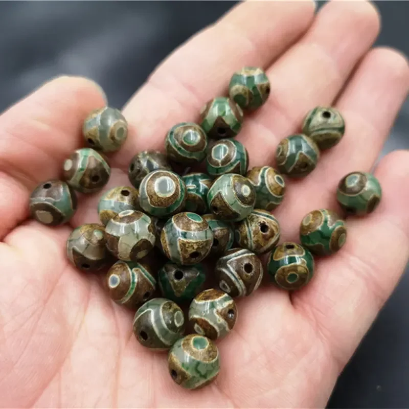 

10mm Tibetan Buddhism Genuine Three Eyes Dzi Round Beads For Jewelry Making Diy Necklace Earring Bracelet Charms Accessories